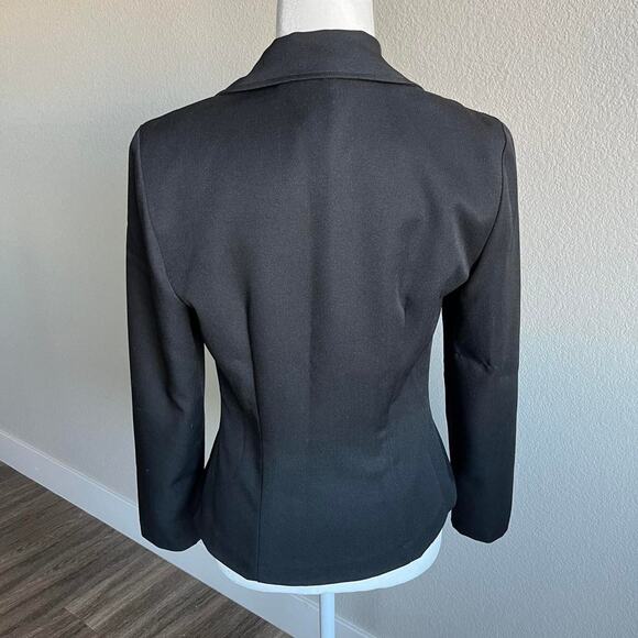 VTG 90S BLACK ZIP-UP BLAZER BLOUSE - Picture 6 of 8
